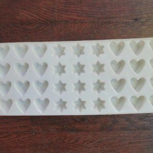 Mini ice cube tray mold 36 little Hearts + Stars shaped jellies, candy, soap